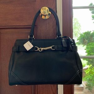 Coach Hampton Black Leather Carryall Shoulder Bag